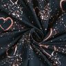 jersey di cotone Cuori con riflessi dorati | Glitzerpüppi – nero-azzurro/rosa antico scuro,  thumbnail number 3