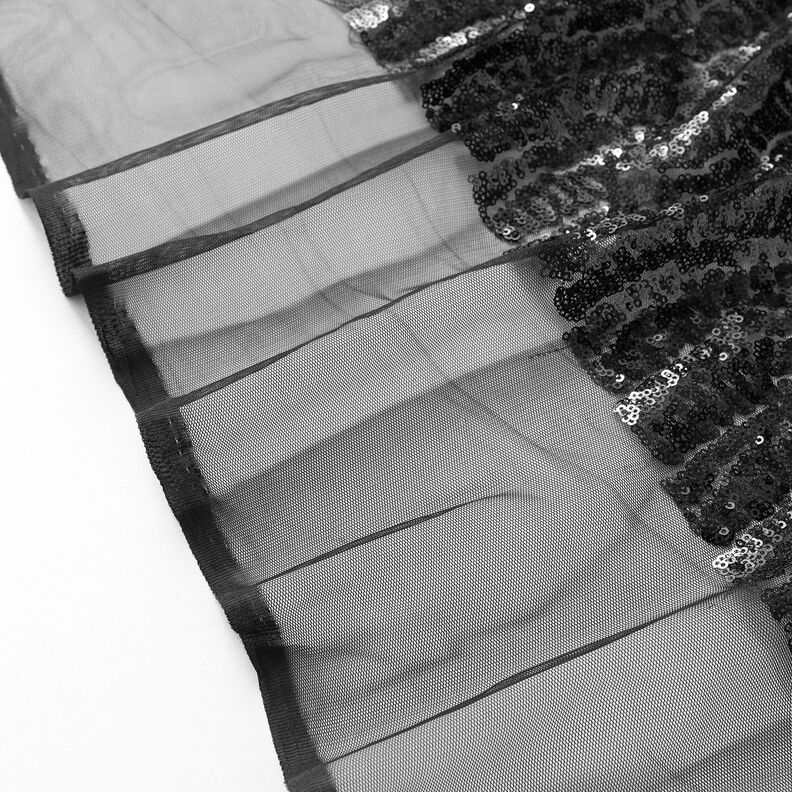Tessuto micro paillettes in tinta unita – nero,  image number 3