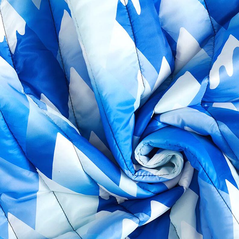 tessuto trapuntato montagne – blu reale/bianco,  image number 3