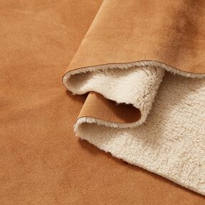 Velluto con retro in pelliccia Sherpa – cannella, 