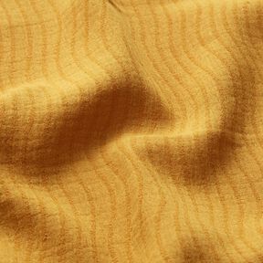 misto cotone-lino Jacquard Motivo a onde – giallo curry, 