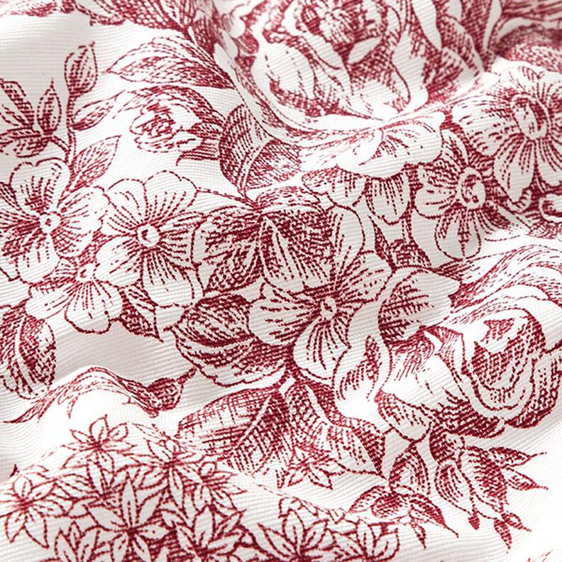 tessuto arredo tessuti canvas romanticismo – bianco/rosso carminio,  image number 2
