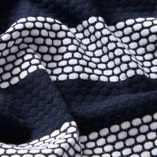 jersey di cotone Righe punteggiate – blu marino/bianco, 