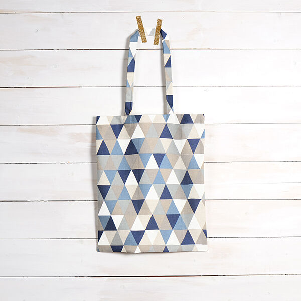 tessuto arredo mezzo panama  triangoli – blu,  image number 6