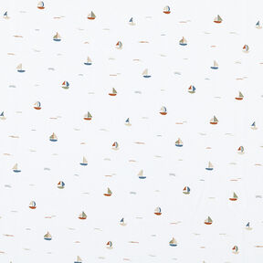 jersey di cotone Barca a vela – bianco lana | Resto 100cm, 