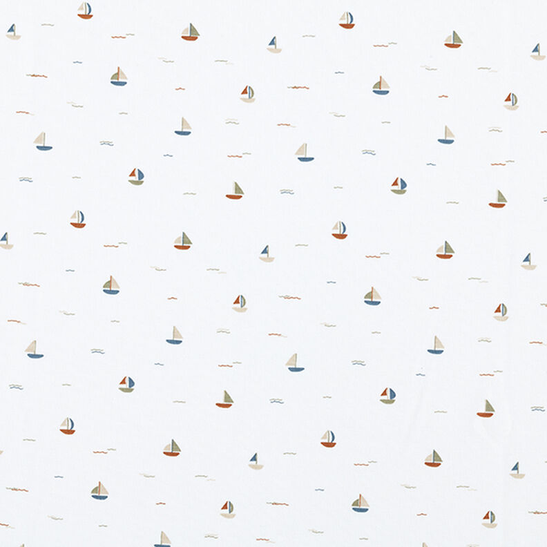 jersey di cotone Barca a vela – bianco lana | Resto 100cm,  image number 1