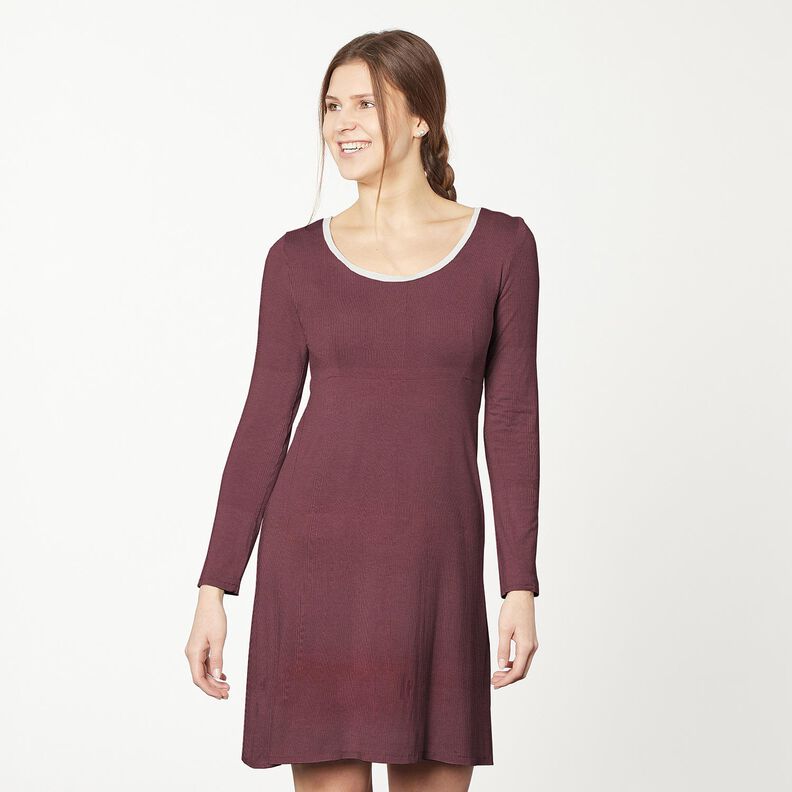 jersey a coste costolette sottili 2-1-1-1 &ndash; melanzana,  image number 7