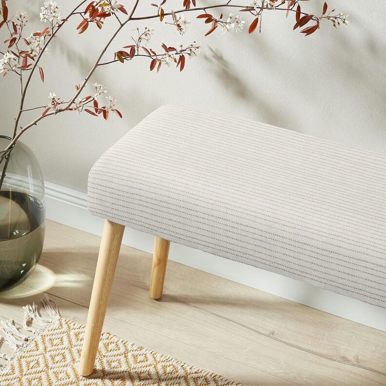 tessuto arredo panama Strisce sottili &ndash; beige chiaro/beige chiaro,  image number 5