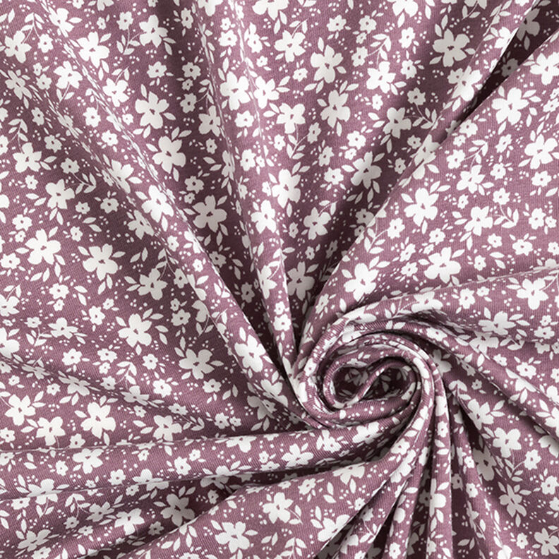 jersey di cotone Fiorellini bicolori – rosa antico scuro,  image number 3