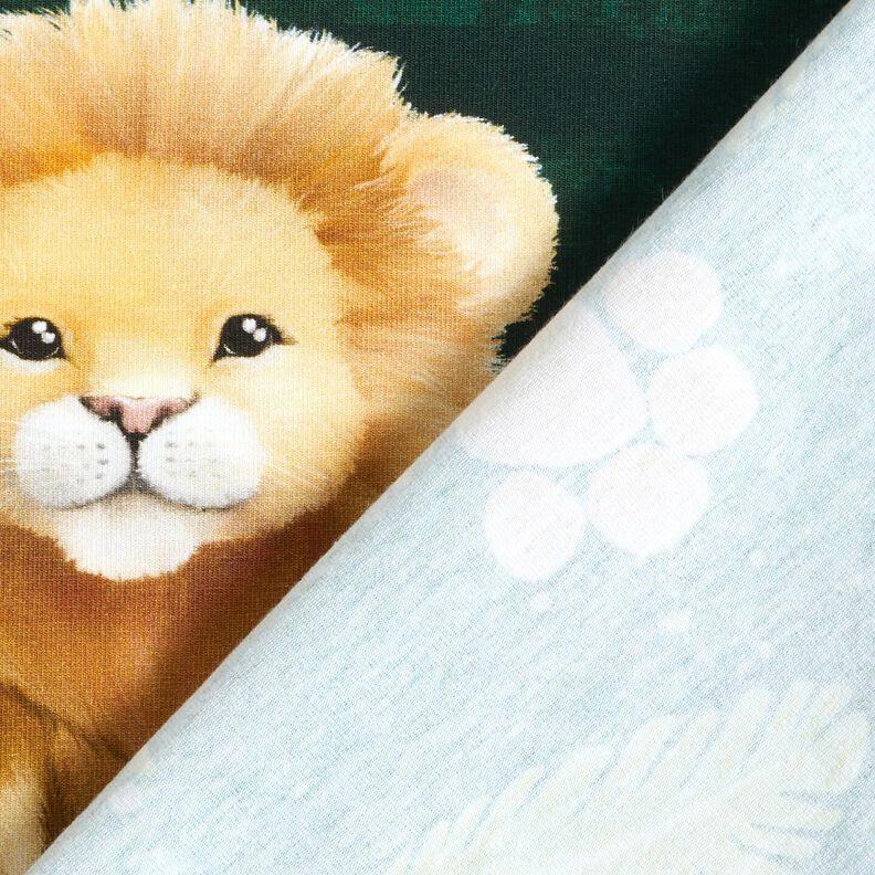 jersey di cotone Grazioso leone taglio di tessuto | Glitzerpüppi  – verde scuro/marrone capriolo,  image number 5