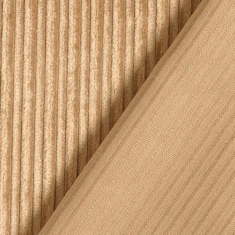 Velluto elasticizzato misto cotone-viscosa in tinta unita – beige, image number 3