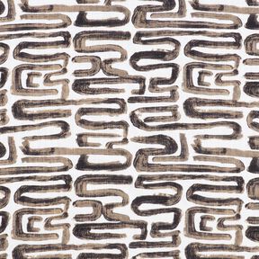 Misto cotone-viscosa con linee sinuose – bianco, 