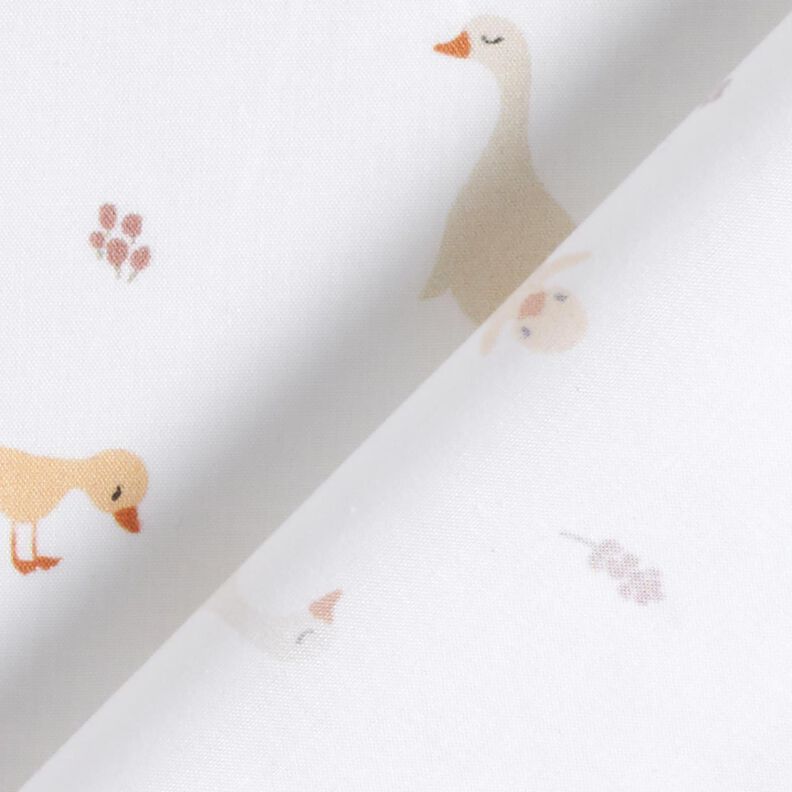 GOTS popeline di cotone Simpatiche oche e pulcini | Poppy Fabrics – bianco,  image number 4