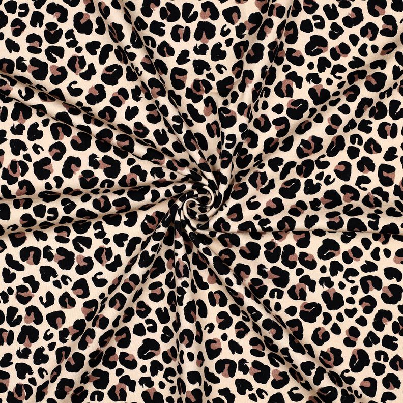 French terry, felpa estiva Piccola stampa leopardata stampa digitale | Poppy Fabrics – beige,  image number 3