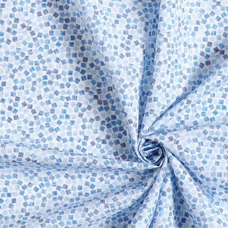 popeline Cubi astratti – bianco/blu reale,  image number 3