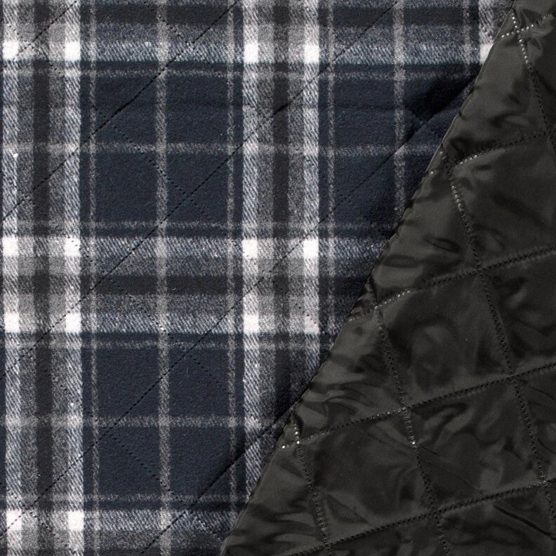 tessuto trapuntato A quadretti – blu notte/grigio pietra, image number 2