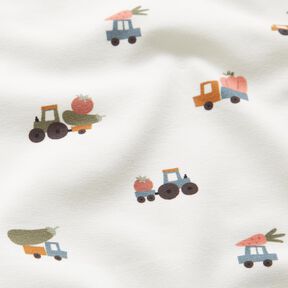 jersey di cotone Consegna di verdure – bianco lana, 