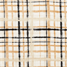 Misto lino-viscosa con quadri astratti – naturale/beige, 