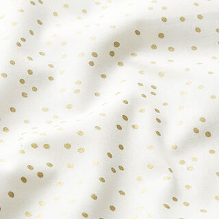 tessuto in cotone popeline Punti fini – bianco lana/oro, 