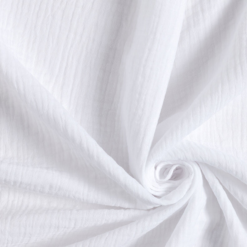 mussolina / tessuto doppio increspato – bianco,  image number 1