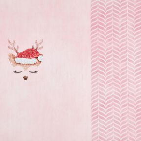 jersey di cotone Cervo glitterato addormentato taglio di tessuto | Glitzerpüppi – rosé/rosa antico, 