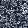 misto lino viscosa Fiori disegnati – blu notte/bianco,  thumbnail number 5