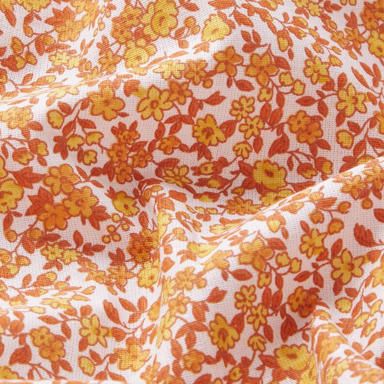 tessuto in cotone cretonne Numerosi fiori – caramello/bianco,  image number 2
