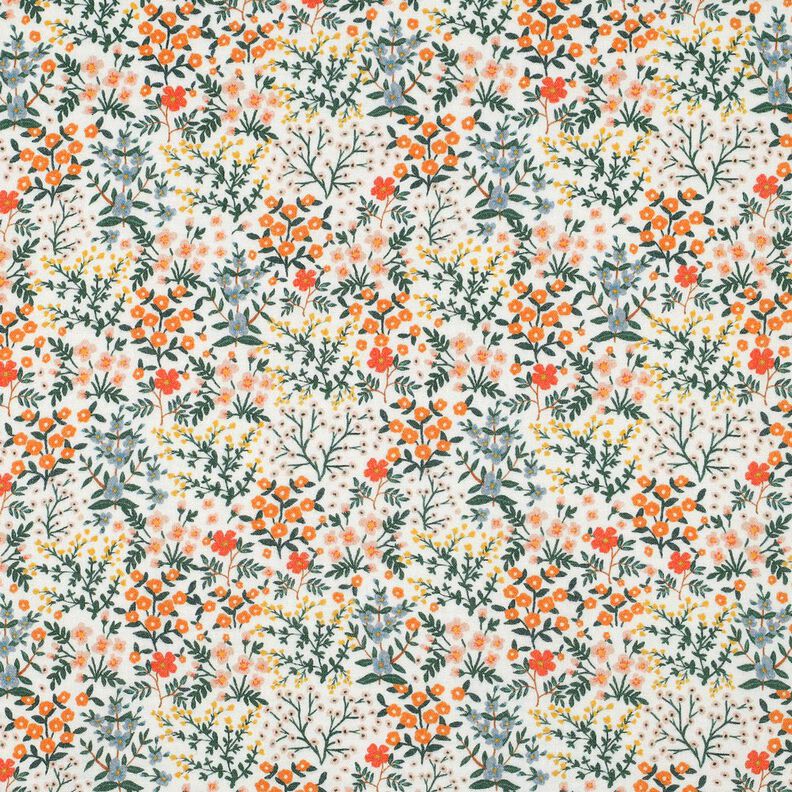 mussolina / tessuto doppio increspato Prato fiorito stampa digitale | Poppy Fabrics – bianco,  image number 1