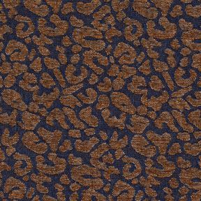 Tessuto per pantaloni effetto denim con stampa leopardata – marrone medio/blu notte, 