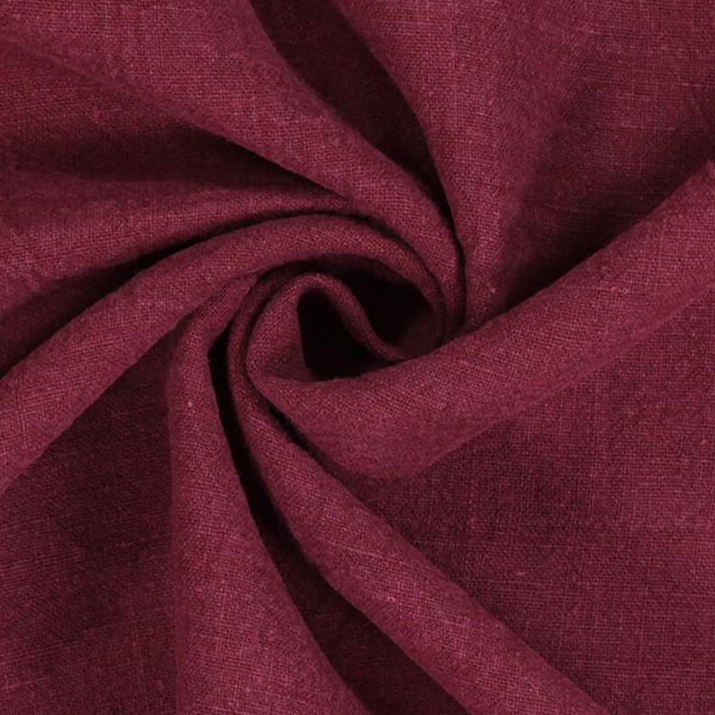 Tessuto di misto ramiè lavato a pietra, qualità pesante – rosso Bordeaux,  image number 2