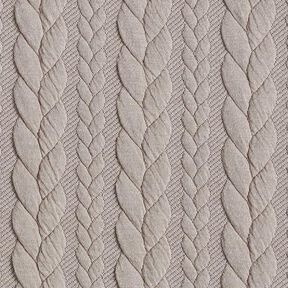 Jersey jacquard, cloqué, motivi a treccia – beige, 