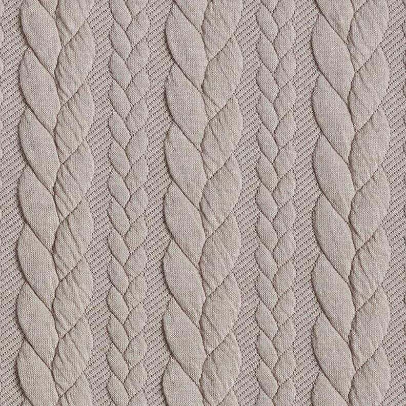 Jersey jacquard, cloqué, motivi a treccia – beige,  image number 1