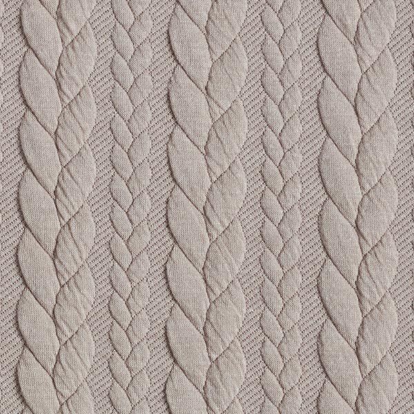 Jersey jacquard, cloqué, motivi a treccia – beige,  image number 1