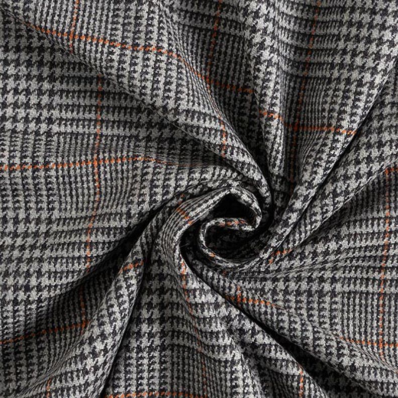 Tessuto in lana Principe di Galles – grigio scuro/arancione,  image number 5