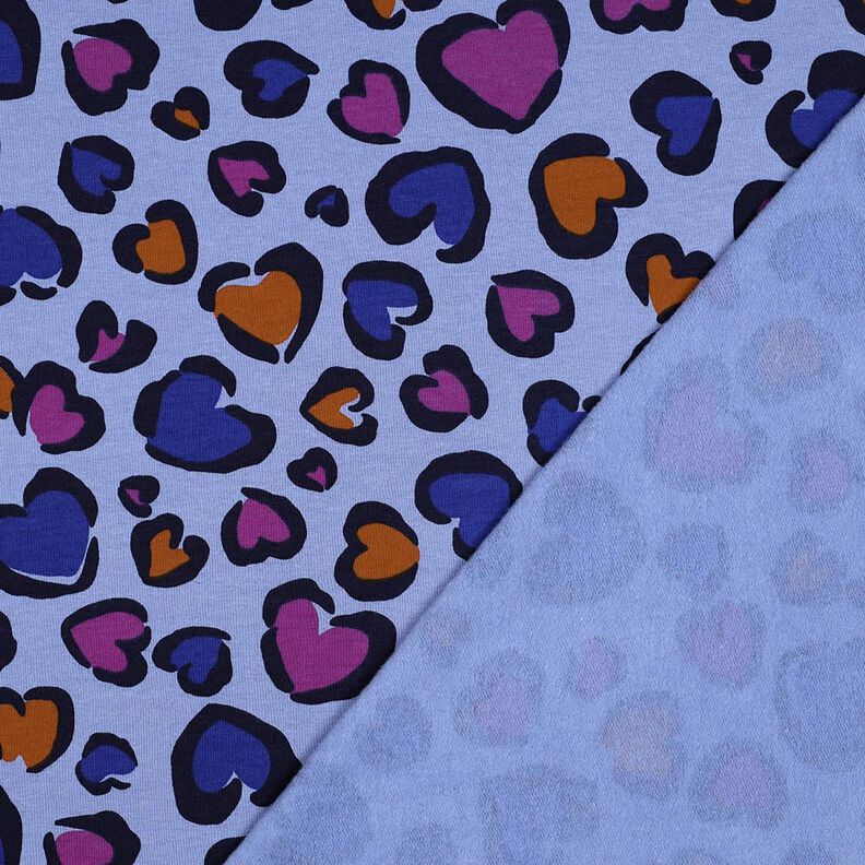 felpa garzata Cuori variopinti | Poppy Fabrics – blu acciaio, image number 4