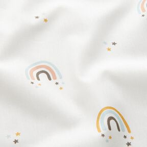popeline di cotone Pioggia di stelle arcobaleno – avorio, 