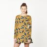 jersey di viscosa grandi foglie autunnali – giallo curry/grigio ardesia,  thumbnail number 6