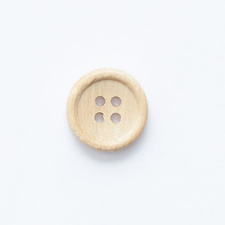 bottone in legno, 4 fori – beige,  image number 1