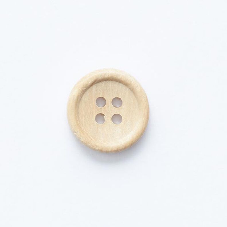 bottone in legno, 4 fori  – beige,  image number 1