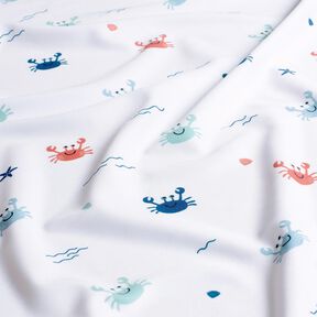 tessuto per costumi da bagno UPF50 Granchi felici – bianco/aragosta, 