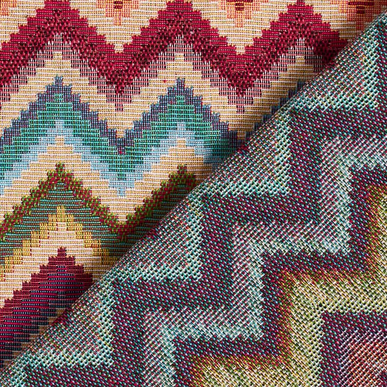 tessuto arredo gobelin chevron – beige chiaro/rosso carminio,  image number 4