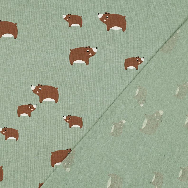 jersey di cotone orsi | Poppy Fabrics – canna palustre/marrone castagna,  image number 4
