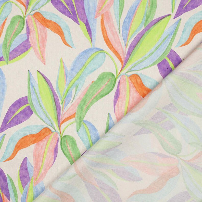 satin di cotone Foglie in stampa digitale | Poppy Fabrics – crema/verde chiaro,  image number 4