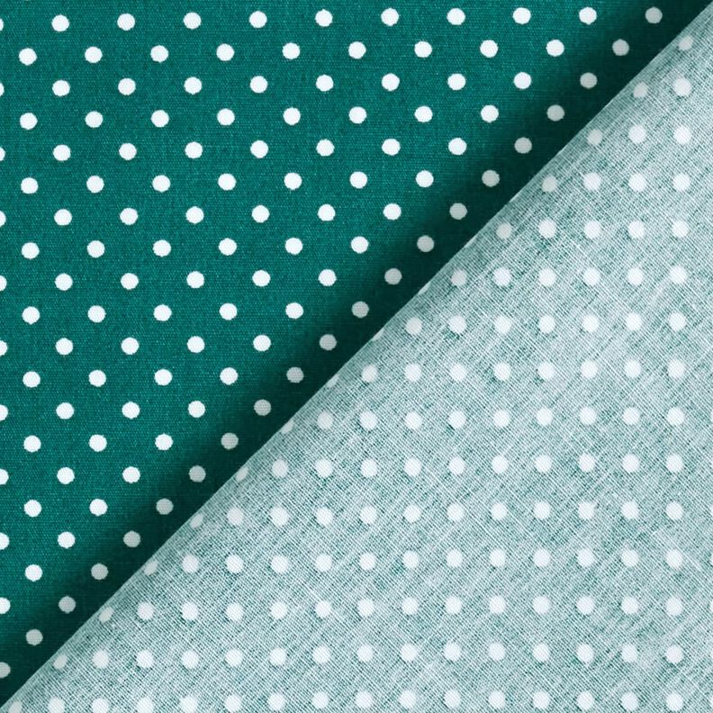 popeline di cotone Mini pois Polka – abete blu/bianco, image number 4