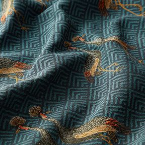 Gobelin jacquard  libellula – petrolio, 