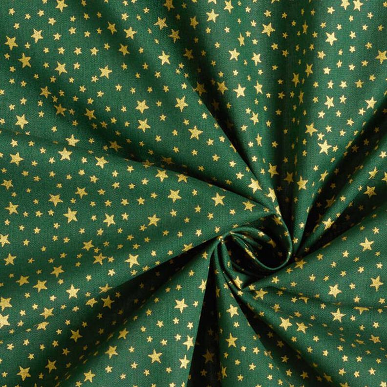tessuto in cotone cretonne cielo stellato natalizio, piccolo – verde scuro/oro,  image number 4