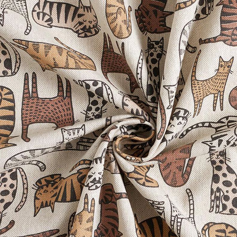 tessuto arredo mezzo panama gatti – naturale, image number 3