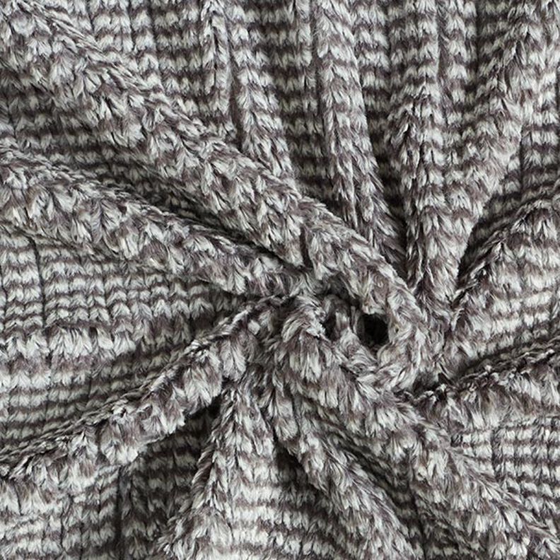 Pelliccia sintetica effetto maglia grossa – grigio,  image number 3