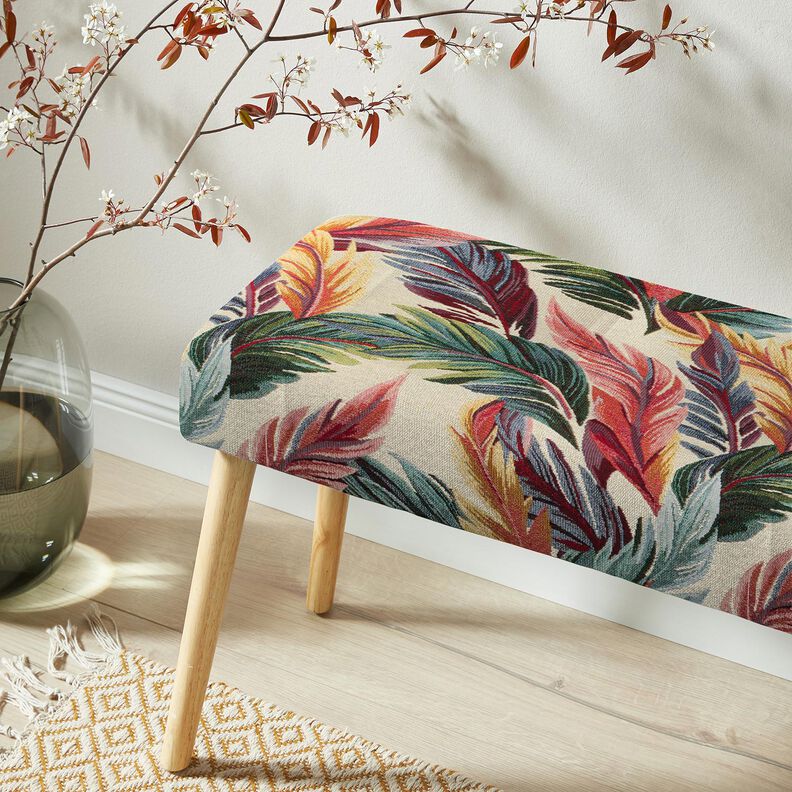 tessuto arredo gobelin Foglie di palma – beige chiaro/verde, image number 5