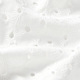 Tessuto di cotone traforato, ricamato con decorazioni – bianco, 